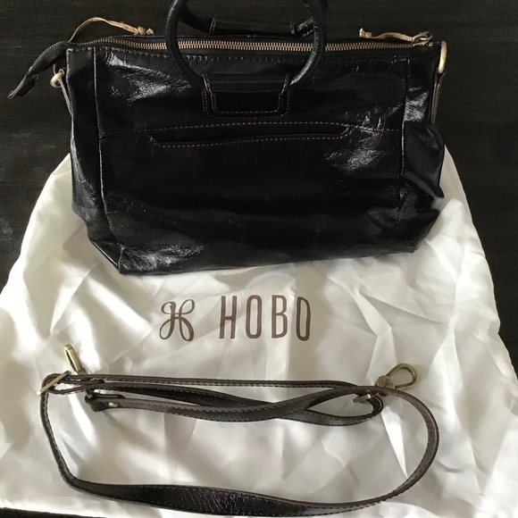 HOBO Handbags - HOBO 'Sheila' Medium Satchel in Polished Black **FREE SHIPPING **